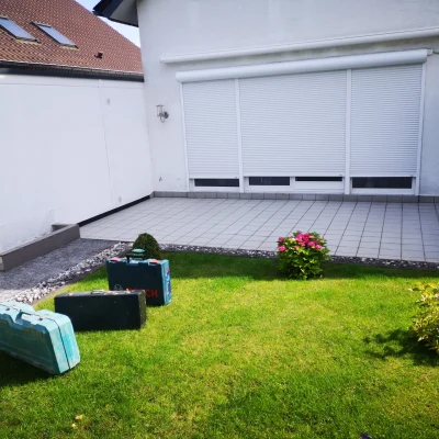 Veralteter Gartenbereich in Eschweiler vor der kompletten Neugestaltung durch Markus Lillot.